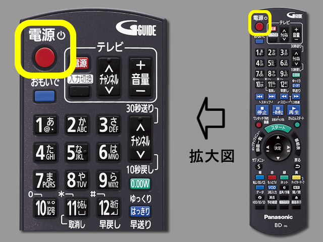 手順①　電源ボタンの位置