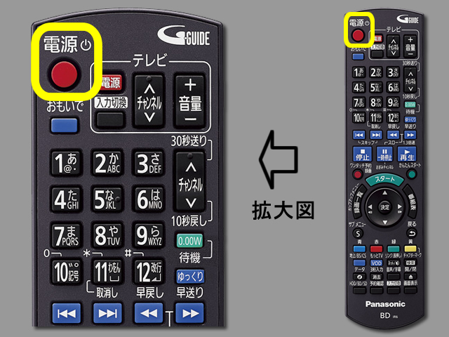 手順①　電源ボタンの位置