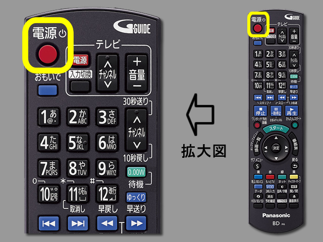 手順①　電源ボタンの位置