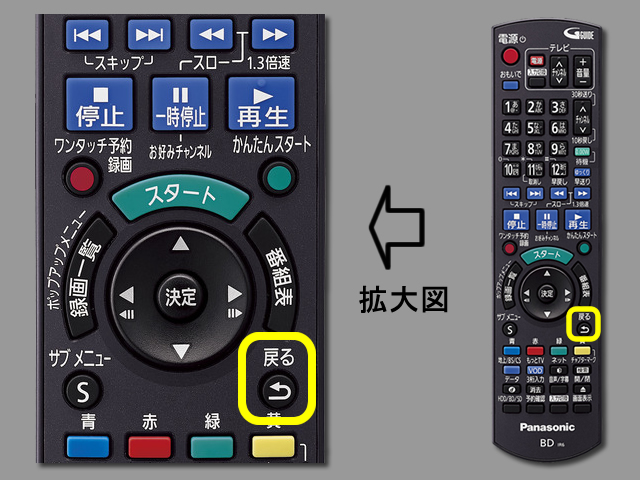 手順⑧　戻るボタンの位置と設定終了