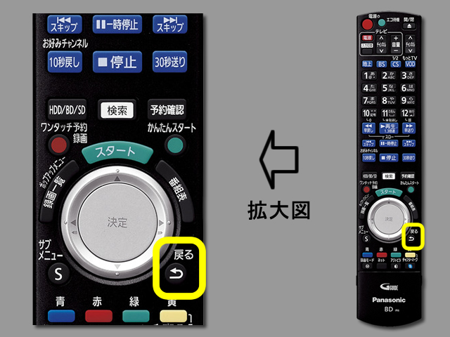 手順⑧　戻るボタンの位置と設定終了