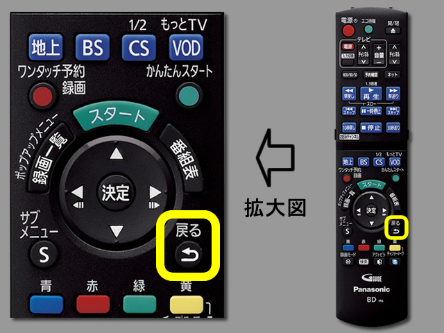 手順⑧　戻るボタンの位置と設定終了
