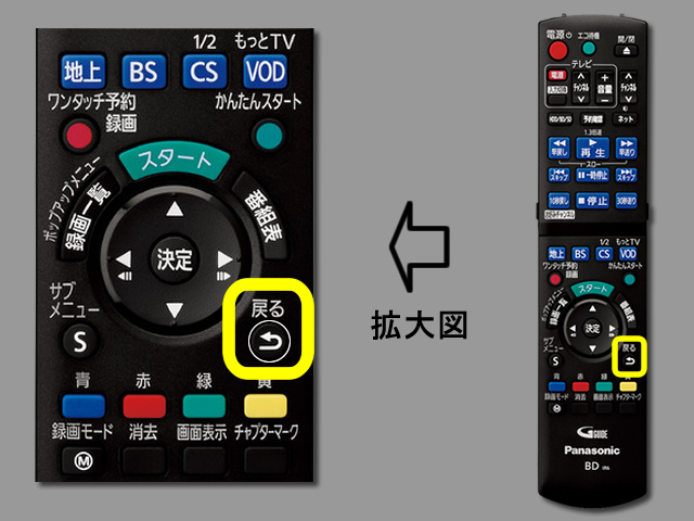 手順⑧　戻るボタンの位置と設定終了