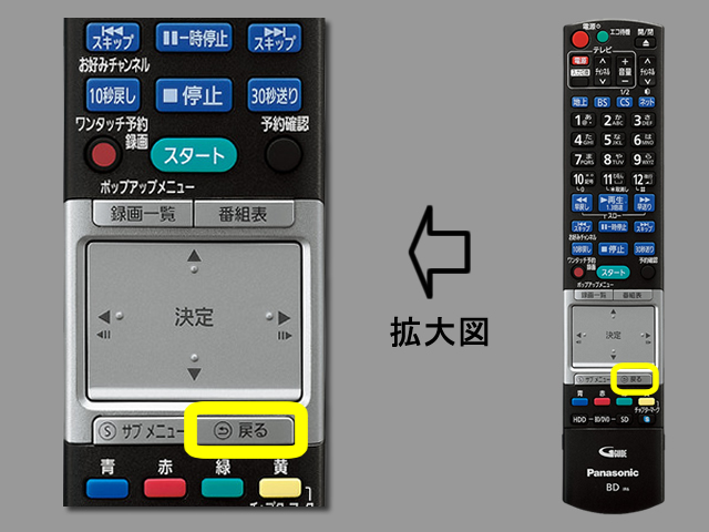 手順⑧　戻るボタンの位置と設定終了