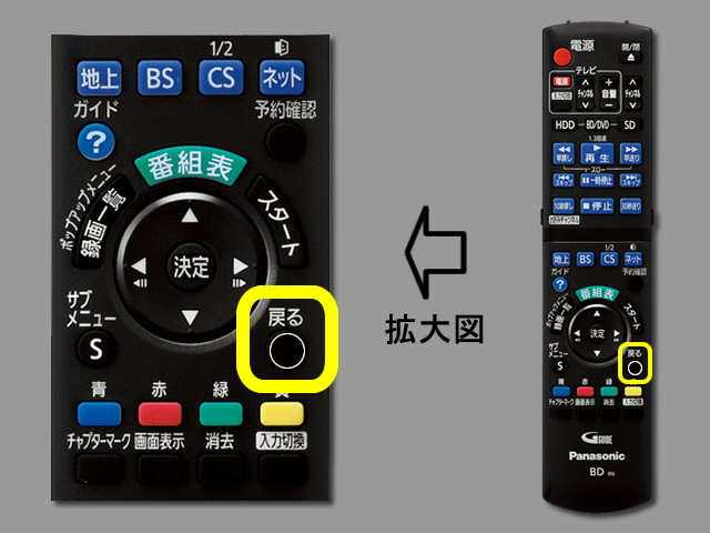 手順⑧　戻るボタンの位置と設定終了