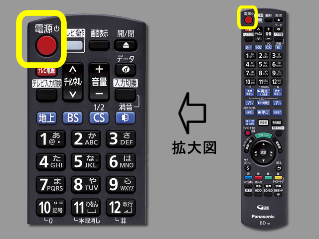 手順①　電源ボタンの位置