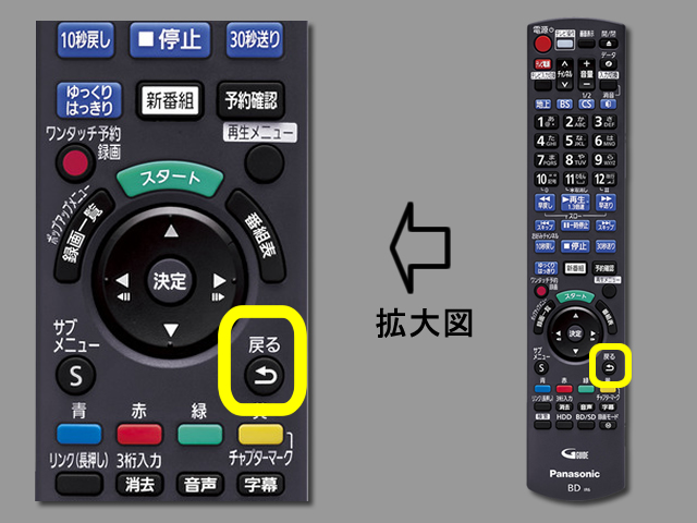 手順⑧　戻るボタンの位置と設定終了