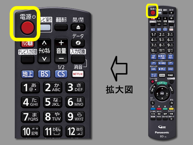 手順①　電源ボタンの位置