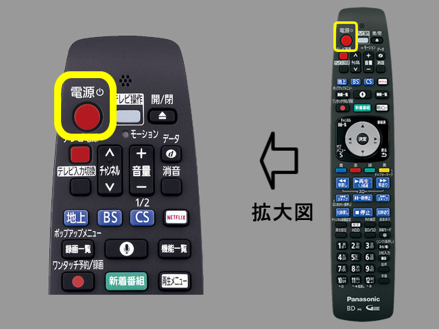 画像：手順①　電源ボタンの位置
