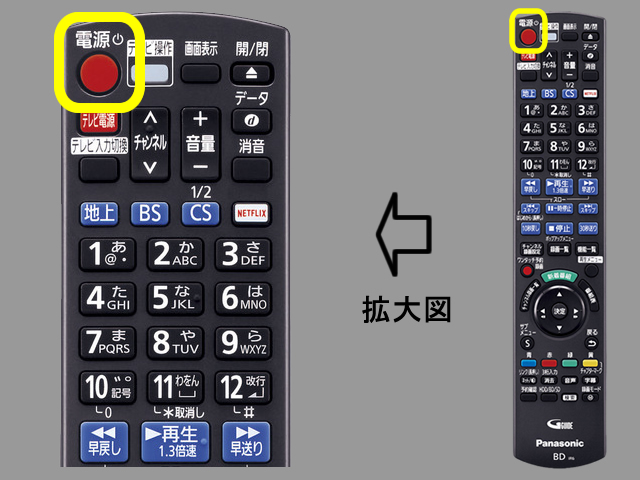 画像：手順①　電源ボタンの位置