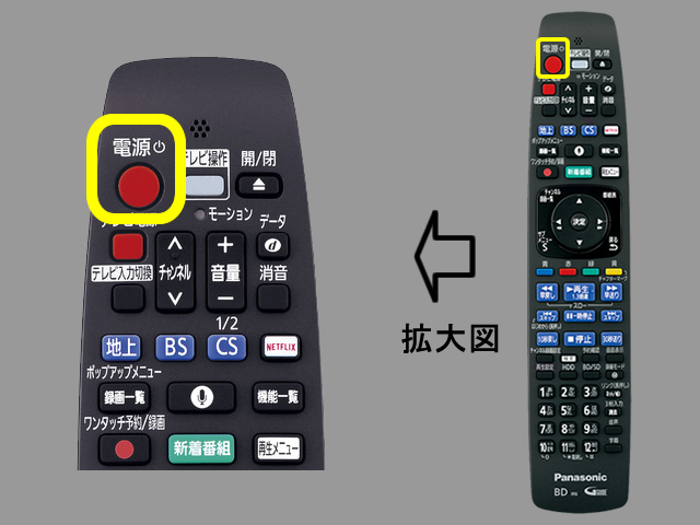 画像：手順①　電源ボタンの位置