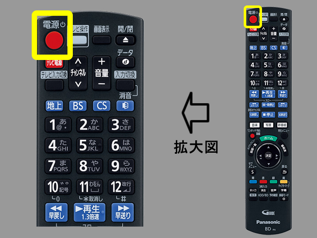 画像：手順①　電源ボタンの位置