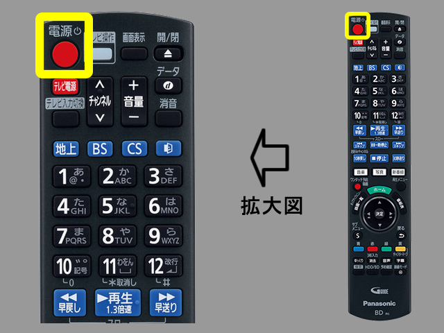 画像：手順①　電源ボタンの位置
