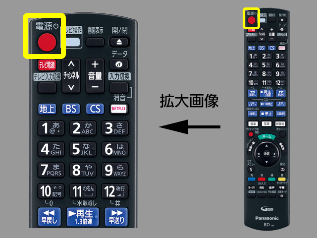 手順１　電源ボタンの位置