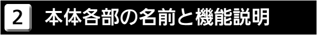 ２　本体各部の名称と機能説明