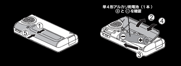 乾電池を入れる方法図解