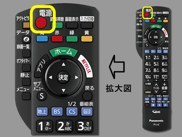 手順①　電源ボタン