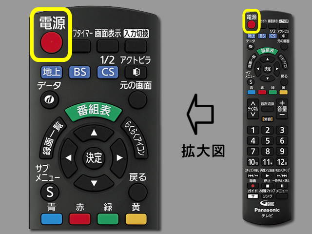 手順①　電源ボタン