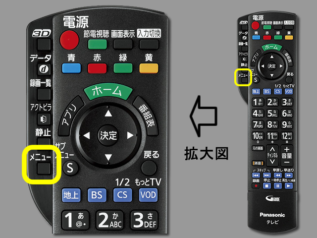 手順②　メニューボタン