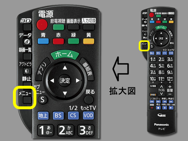 手順②　メニューボタン