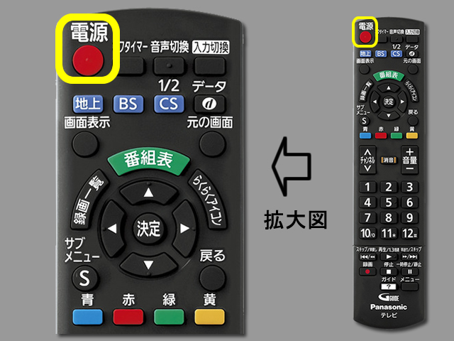 手順①　電源ボタン