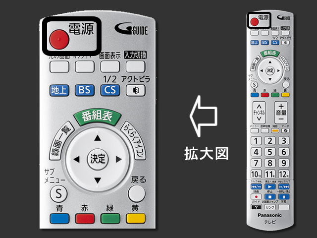 手順①　電源ボタン