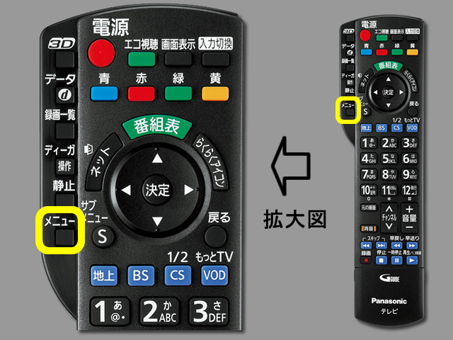 手順②　メニューボタン