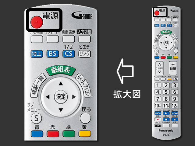 手順①　電源ボタン