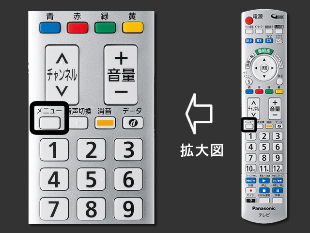 手順②　メニューボタン