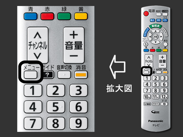 手順②　メニューボタン