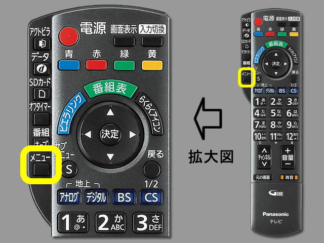 手順②　メニューボタン