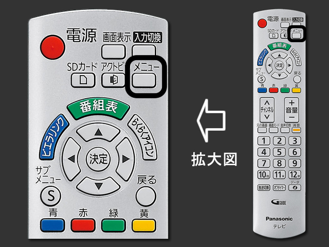 手順②　メニューボタン