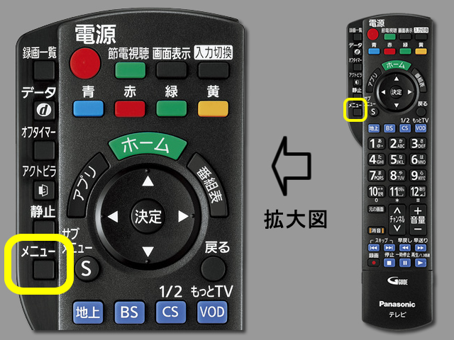 手順②　メニューボタン
