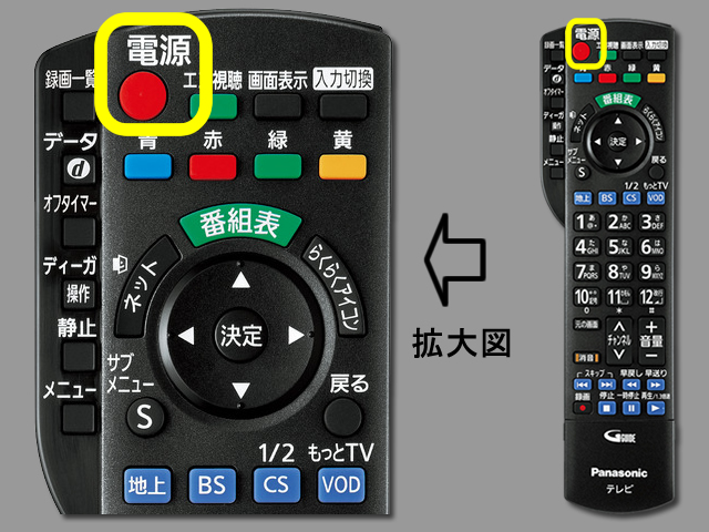 手順①　電源ボタン
