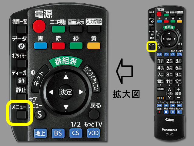 手順②　メニューボタン