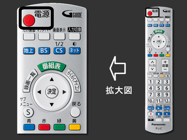 手順①　電源ボタン