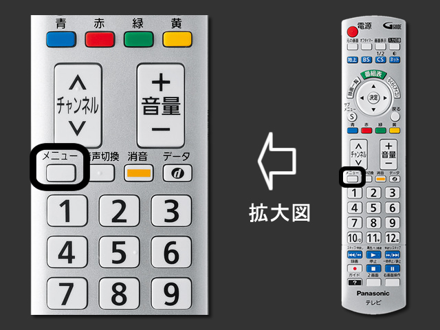 手順②　メニューボタン