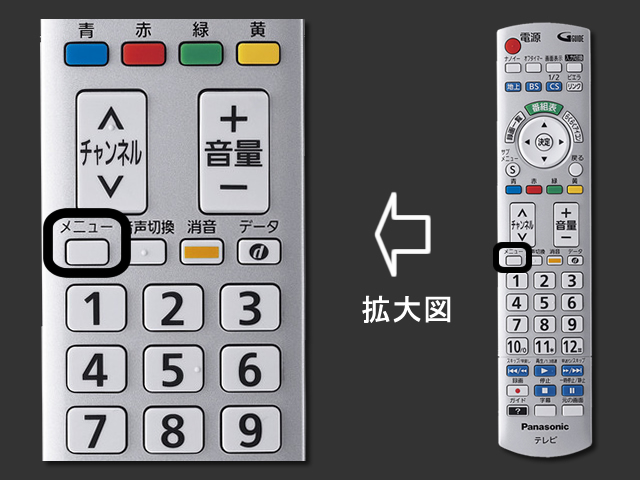 手順②　メニューボタン
