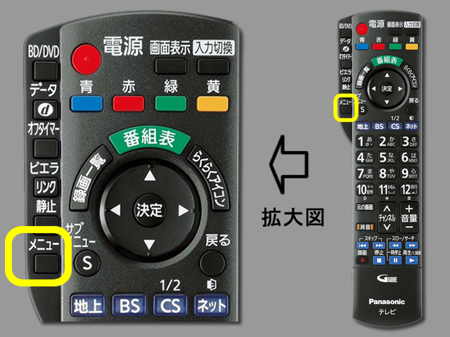 手順②　メニューボタン