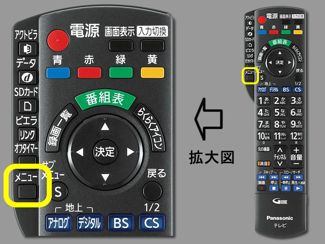手順②　メニューボタン
