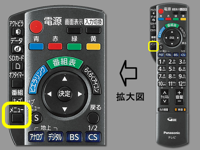 手順②　メニューボタン