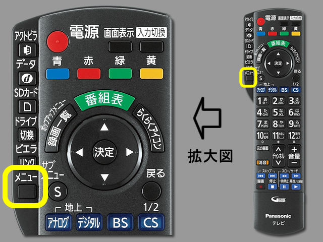 手順②　メニューボタン