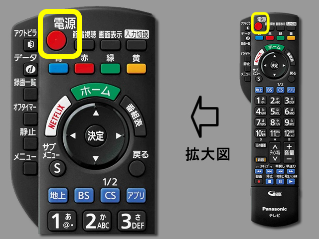 手順①　電源ボタン