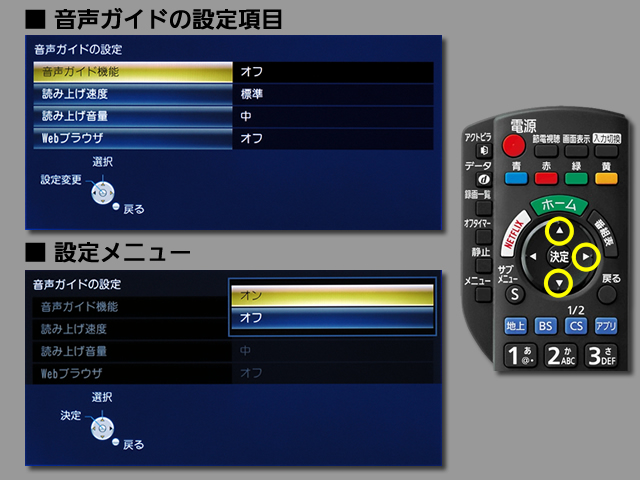手順⑤　音声ガイド機能の設定