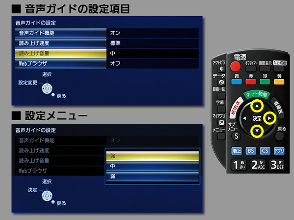 手順⑦　読み上げ音量の設定の画像