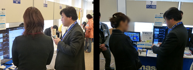 パナソニックの音声読み上げ機能を搭載した商品紹介をおこなっている写真を２枚掲載しています。